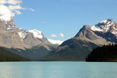 21 Mount Warren, Valad Peak, Mount Henry MacLeod, Coronet Glacier, Mount Mary Vaux From Spirit Island In Maligne Lake Near Jasper